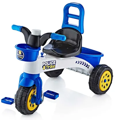 Tricicleta pentru copii cu claxon, Guclu Toys, Politie