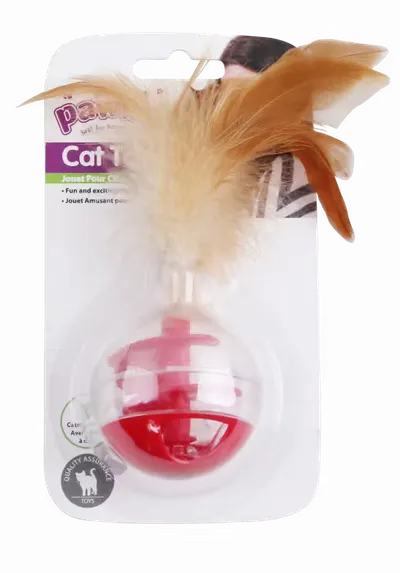 Pawise Jucarie Minge Transparenta cu Pene