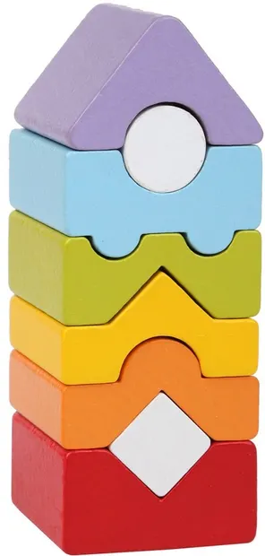 Turn de echilibru din lemn Cubika, 8 piese