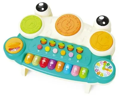 Pian de jucărie pentru bebeluși Raya Toys - Broscuță, verde