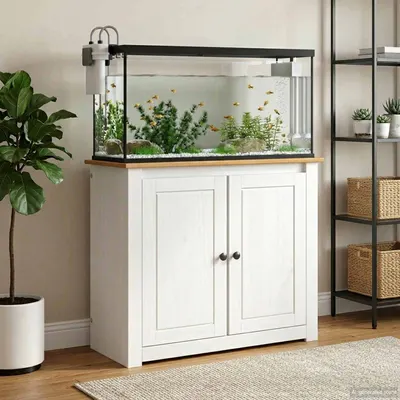 vidaXL Suport pentru acvariu PANAMA Alb și maro 81 x 36 x 73 cm 250 kg