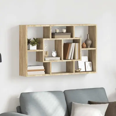 vidaXL Raft de perete, stejar Sonoma, 85x16x52,5 cm, lemn prelucrat