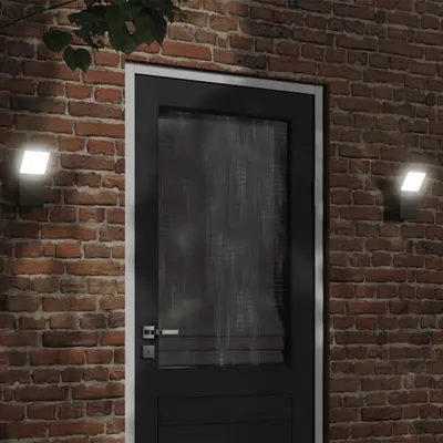 Gossi lampi exterioare de perete cu led 2 buc. negru, aluminiu turnat