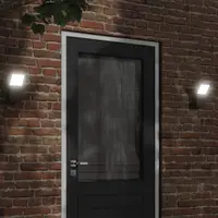 Gossi lampi exterioare de perete cu led 2 buc. negru, aluminiu turnat