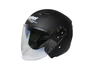 Casca moto semi-integrala cu ochelari pentru adulti, Safebet HF-223, culoare negru, marime L
