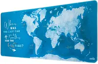 Mouse pad pentru gaming Erik - World Map Watercolor, XL, albastru
