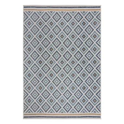 Covor pentru exterior și interior galben/albastru 120x170 cm Zia Trellis – Flair Rugs