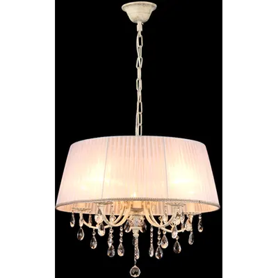 Candelabru Palla,5 becuri dulie E14, 230V,D.65cm, H.53 cm,Alb-Auriu
