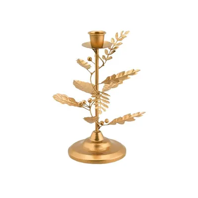 Suport pentru lumânare, din metal, Pip Studio, 27 cm, Gold, colecția Others