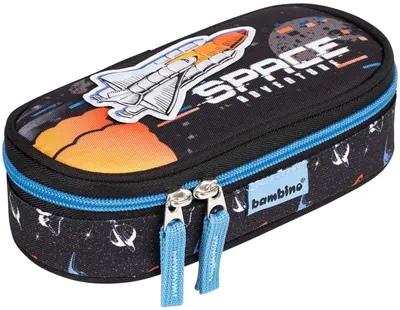 Penar scolar oval Bambino Premium Space - Cu 1 fermoar