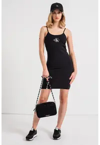 Rochie scurta cu bretele inguste - Negru