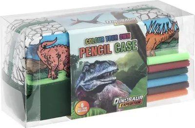 Trusă creativă Moxy Dinosaur Expedition - Penar pentru colorat cu 6 markere