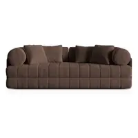 Canapea maro extensibilă cu tapițerie din catifea 206 cm Kemi – Cosmopolitan Design