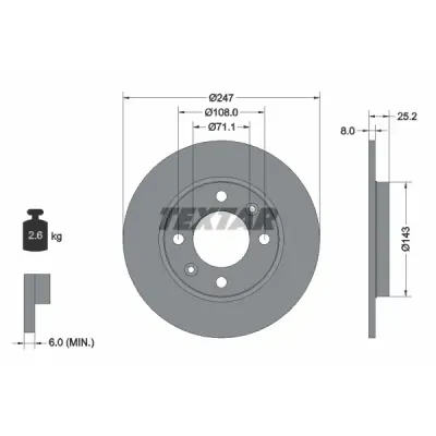 Disc frana TEXTAR 92055003