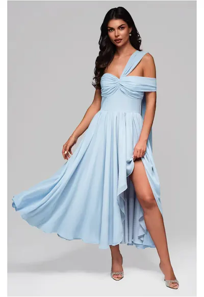 Rochie de seara Maxi LARICA LA-OM-DLR196 - Albastru deschis