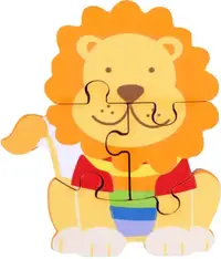 Puzzle din lemn Orange Tree Toys - Leu, 4 piese