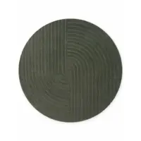 Covor verde închis țesut manual rotund din lână ø 200 cm Arcura – Vikosa
