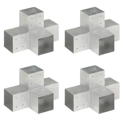 Gossi conectori grinda, forma x, 4 buc, 101x101 mm, metal galvanizat