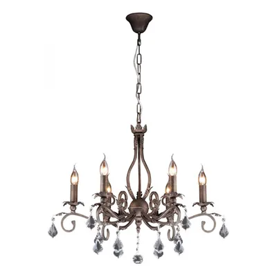 Candelabru House Templiers,6 x E14, 230V, D.65cm,H.56 cm,Maro inchis