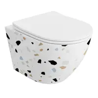 Set wc suspendat, rimless cu capac inclus, alb mozaic, Spectrum Trendi Stone