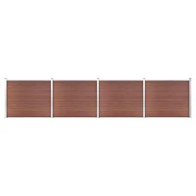 Gossi set panouri gard, 699x146 cm, maro, wpc