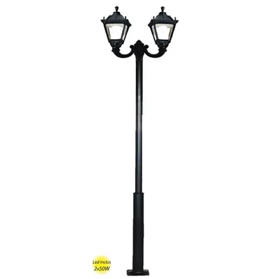 Stalp metalic DECORATIV 3 METRI TOBIA 2X50W LED