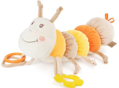 Jucărie moale pentru bebeluşi Tedsy - Omida, oranj, 32 cm