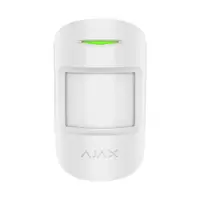 Detector de miscare si geam spart wireless PIR Ajax CombiProtect WH, 12/9 m, 88/180 grade, pet immunity, 868 MHz, RF 1200 m