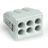 PUSH WIRE® connector for junction boxes; for solid and stranded conductors; for Ex applications; max. 2.5 mm²; 6-conductor; light gray housing; light gray cover; Surrounding air temperature: max 60°C; 2,50 mm²