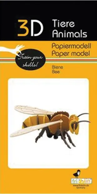 Model 3D din carton pentru asamblare Fridolin - Albină