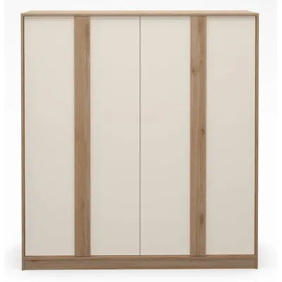 Șifonier crem/în culoare naturală cu aspect de lemn de stejar 180x197,5x53 cm Dennis – Marckeric
