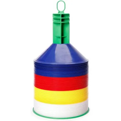 Set de 24 jaloane colorate rezistente, diam 20 cm, copete ideale pentru antrenamente, gradinita si scoala