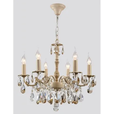 Candelabru Pastello ,6 becuri dulie E14, 230V,D.54cm, H.50 cm,Crem