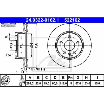 Disc frana ATE 24.0322-0162.1