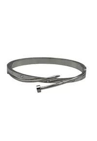 Bratara model Cui & LOVE - aliaj metalic placat cu aur alb 14K - diametru 6cm