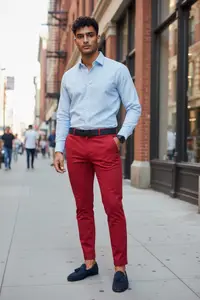 Pantaloni barbati eleganti grena B1734 E 8-5 ~A3-3