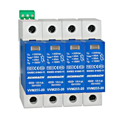 Set descărcător VARTEC T2(C) pt. TN-S 255V/20kA+cont.aux.4+0