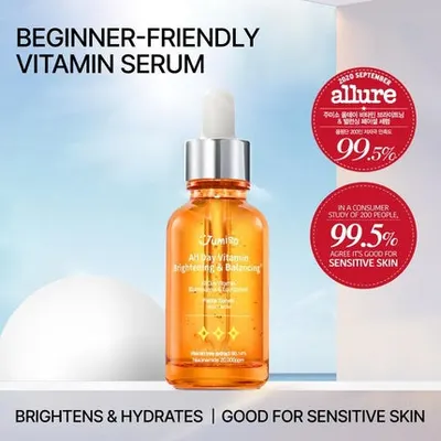 Serum Facial Vitamin JUMISO All Day Brightening & Balancing, 50ml, Extract de Tei, Niacinamidă