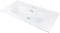 Lavoar baie incastrat, ceramic, cu gaura pentru baterie, 80x38.5 cm, alb, Deante Tubo