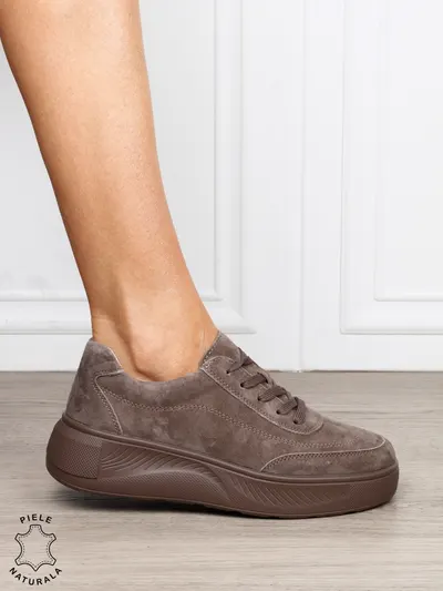 Pantofi sport din piele naturală intoarsa cu design modern CRL1810 MARO
