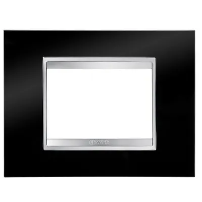 Rama ornament 3 module Gewiss Chorus Lux GW16203TN, negru toner