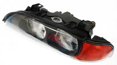Far fata Stanga (H7 HB3, electric, cu motor, culoare insert: negru, culoare semnalizator: galben) potrivit BMW 5 (E39)