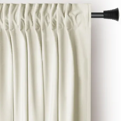 Draperie crem dimout (semi-opacă) din catifea 140x270 cm Pleat – Restilo