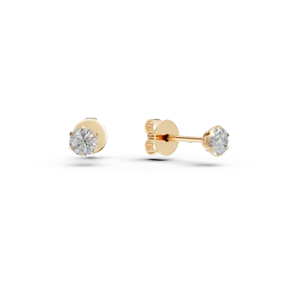 Cercei din aur galben cu diamante de 0.4ct