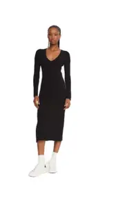 Rochie tricotata dama - material sintetic - negru -