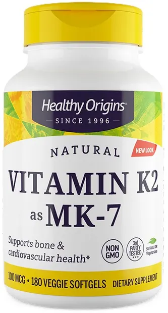 VItamin K2, 100 mcg, 180 capsule gelatinoase moi, Healthy Origins