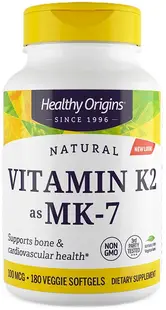 VItamin K2, 100 mcg, 180 capsule gelatinoase moi, Healthy Origins