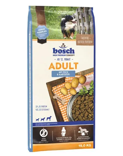 BOSCH Hrana uscata cu peste si cartofi pentru caini adulti 15 kg
