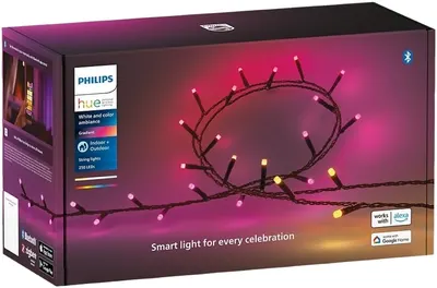 Becuri LED Philips - Hue Festavia, 250 bucăți, IP54, 14W, 20 m, colorate