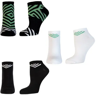 Set șosete scurte Happy Foottopia - Negru, 3 perechi, marimea 43-46